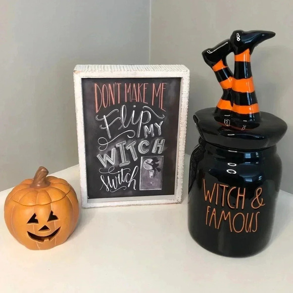 Rae Dunn Seasonal Witch and Famous Ceramic Canister - Picture 1 of 6